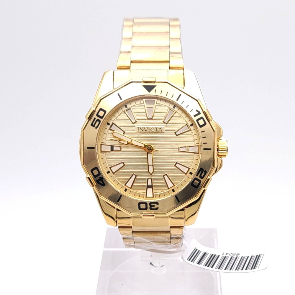 Invicta Diver Meridian 69241 Men's Watch 46mm Gold Tone Quartz New
